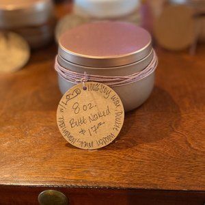 8 oz. Butt Naked Scented Candle, Handmade, Double Wood Wick, Soy Wax